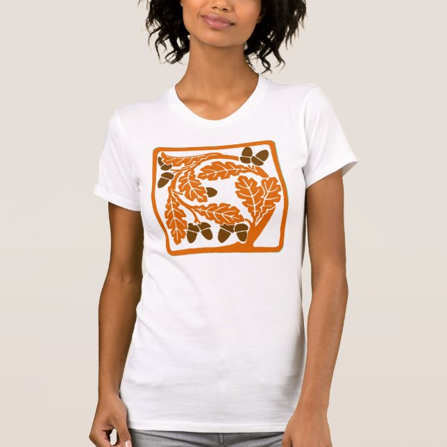 Camiseta Acornados Art Nouveau y hojas de roble (Anverso)