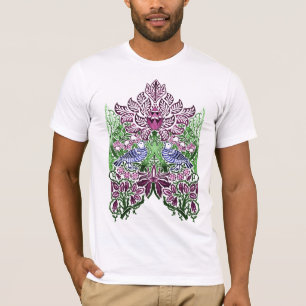 Camiseta Acornados de flores de las aves de arte folclórico