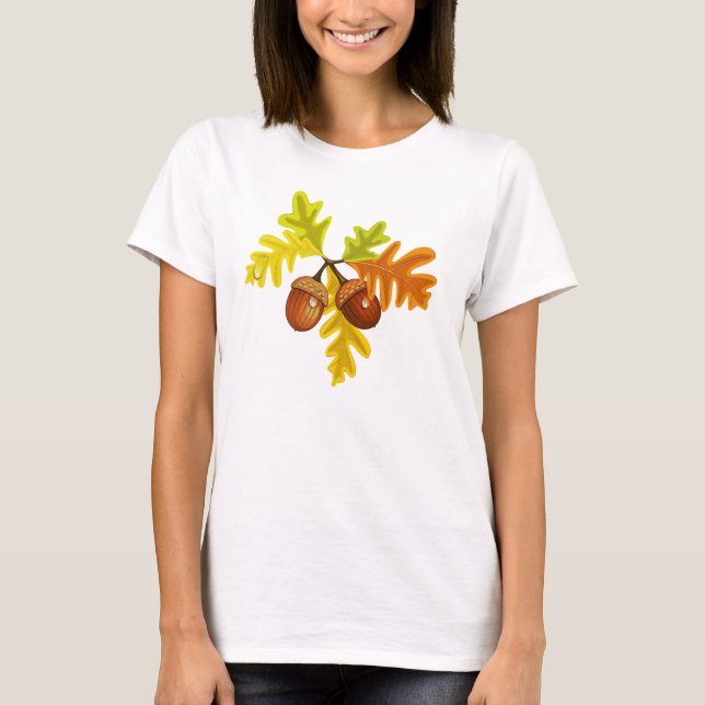 Camiseta Acorns y hojas (Anverso)
