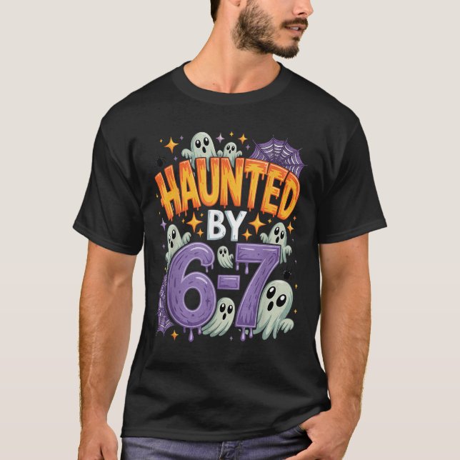Camiseta Acosado Por 67 - Famoso Fantasma Y Calabaza Hallow (Anverso)