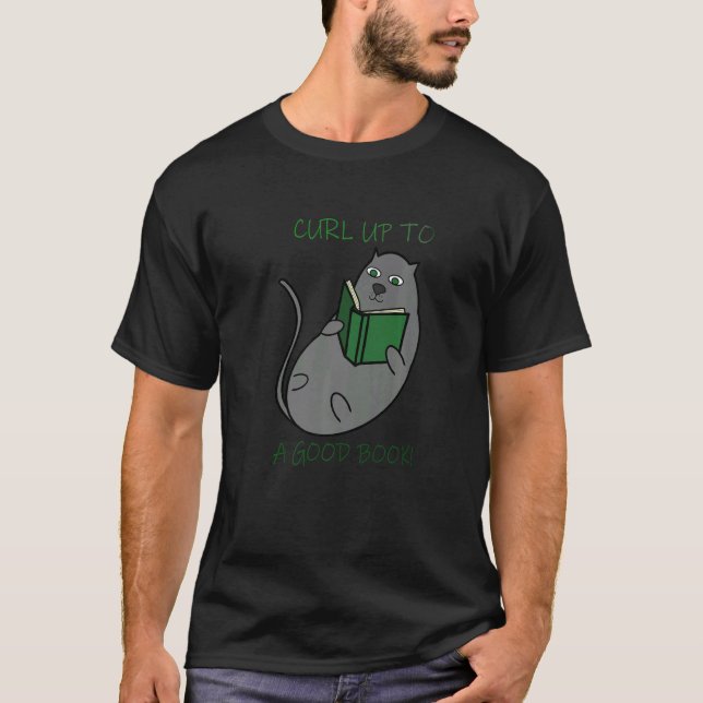 Camiseta Acóstate A Un Buen Libro Gato Cómodo Divertido Grá (Anverso)