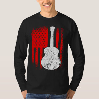 Camiseta Acoustic Guitar American Flag Guitarist