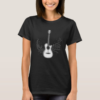 Camiseta Acoustic Guitar Art Drawing