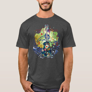 Camiseta Acoustic Guitar Lover Musical Notes Heartbeat Guit