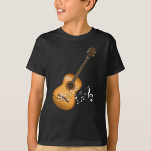 Camiseta Acoustic Guitar Player Musical Notes Músico de Ar