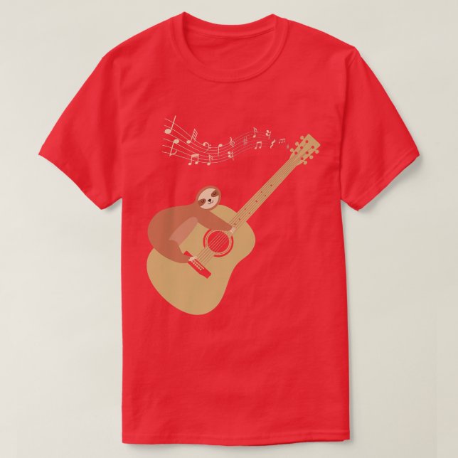 Camiseta Acoustic Guitar Sloth Hug52 (Diseño del anverso)
