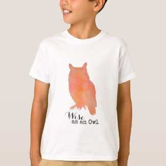 Camiseta Acrílico tipográfico sabio como un búho