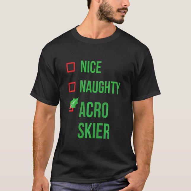 Camiseta Acro Skier Funny Pajama Navidades (Anverso)
