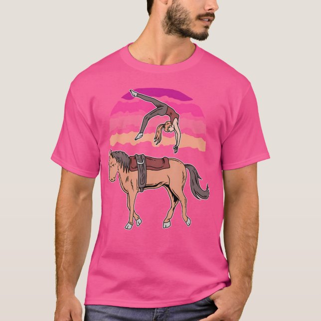Camiseta Acrobacias de bóveda ecuestre Chica de caballo Ri (Anverso)