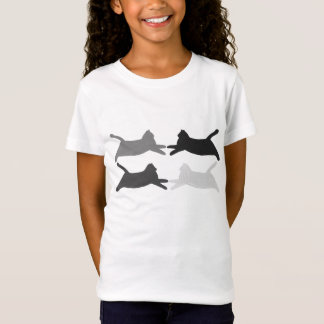 Camiseta Acrobat Black Gray Silhouette Cats Tee Shirts