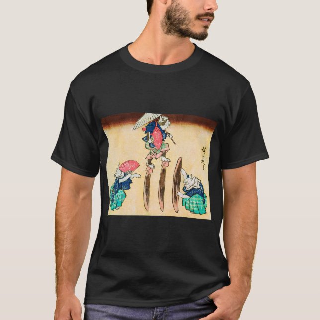 Camiseta Acrobat Cat, Hiroshige, Ukiyo-e (Anverso)