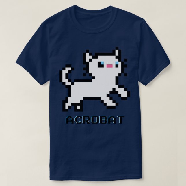 Camiseta Acrobat Cat White TShirt (Diseño del anverso)