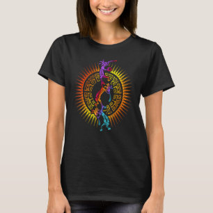 Camiseta Acróbatas de músico de Kokopelli - Mandala Sun 1 -