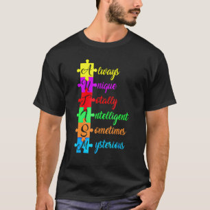 Camiseta Acrónimo De Autismo Y Pieza De Rompecabezas Awarde