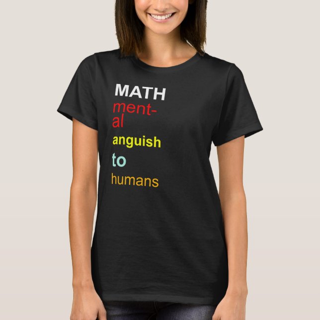 Camiseta Acrónimo De Matemáticas Divertidas Ansiedad Mental (Anverso)