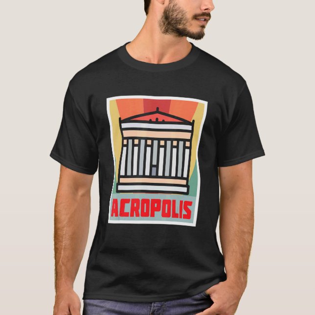 Camiseta Acrópolis de Partenón Atenas Ciudad Griega Souble  (Anverso)