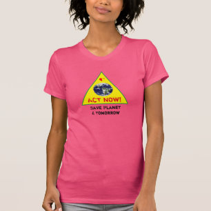 Camiseta ACT NOW y Save Planet Climate rebelation Tee