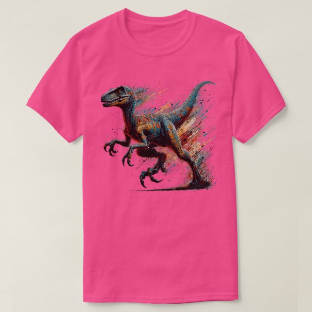 Camiseta Action Art Velociraptor TShirt (Diseño del anverso)