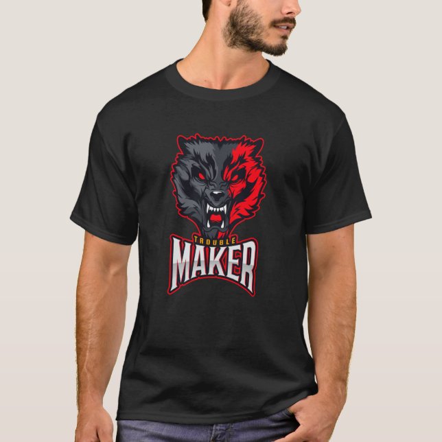 Camiseta Actitud de alborotador Rebel Wolf 1 (Anverso)