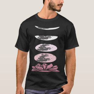 Camiseta Actitud de bonito Mujeres Lotus Flor Moon Phases Y