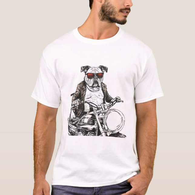 Camiseta Actitud de Bulldog de motociclismo (Anverso)