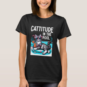 Camiseta Actitud de gato en el entrenador de natación de la