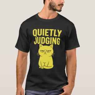 Camiseta Actitud de gato gruñón: juzgando divertido gato en