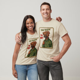 Camiseta Actitud de Perro Duro – Arte Animal Militar Vintag