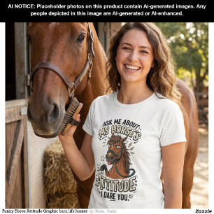 Camiseta Actitud divertida de caballo Gráficos humor de vid
