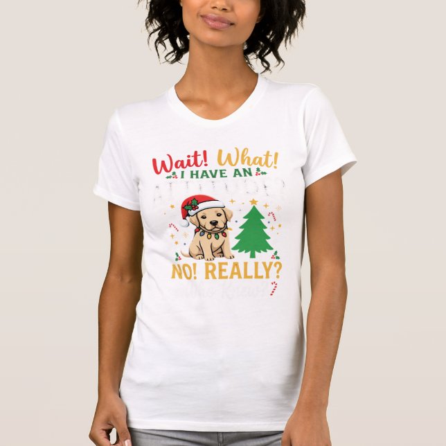 Camiseta Actitud Divertida de Perro en Navidad (Anverso)