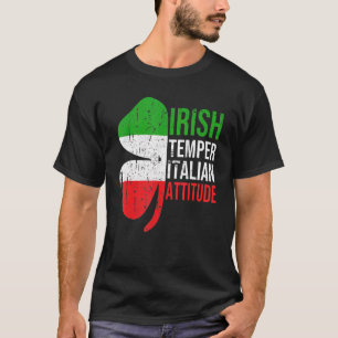 Camiseta Actitud irlandesa moderada italiana Día de San Pat