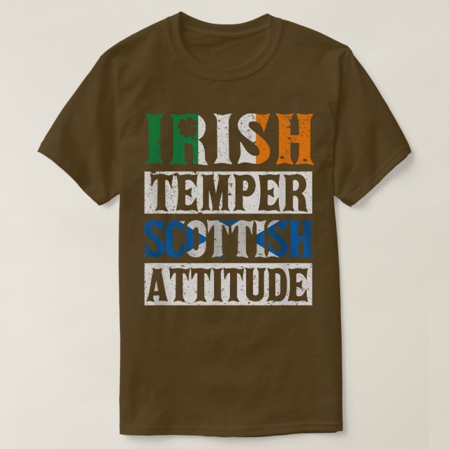 Camiseta Actitud irlandesa temper escocesa San Patricio Sc (Diseño del anverso)