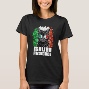 Camiseta Actitud Italiana Gafas de sol Bandera Italia