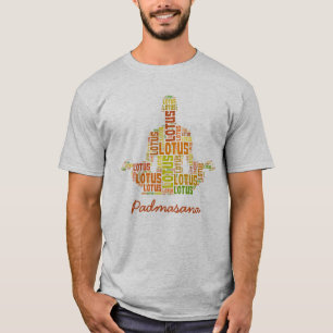 Camiseta Actitud Padmasana de Lotus de la yoga en sombras