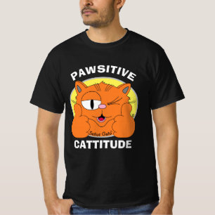 Camiseta ACTITUD PAWSITIVE actitud positiva Señor Gato