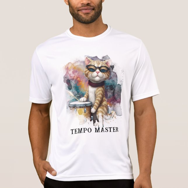 Camiseta *~* Actitud percussionista del Gato de Guay DRUMME (Anverso)