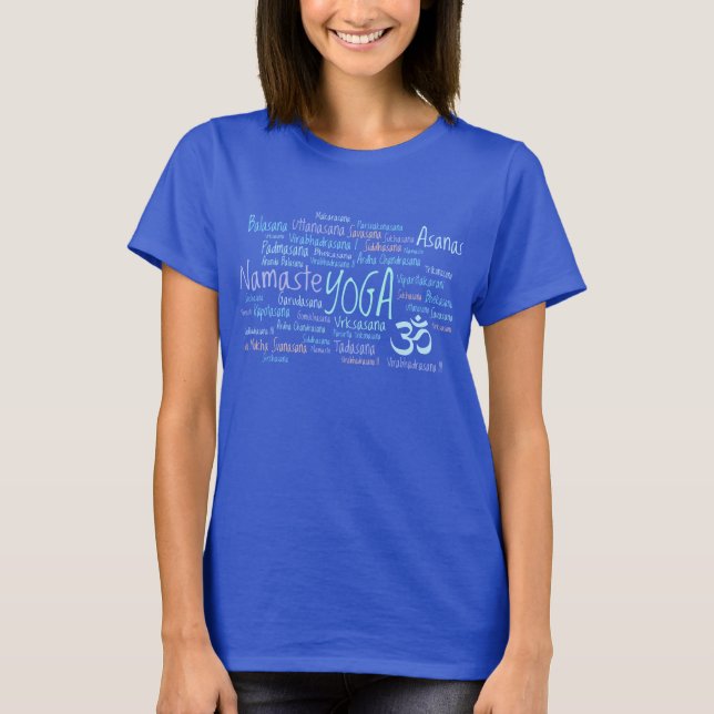 Camiseta Actitudes sánscritas de la yoga de Asanas del (Anverso)