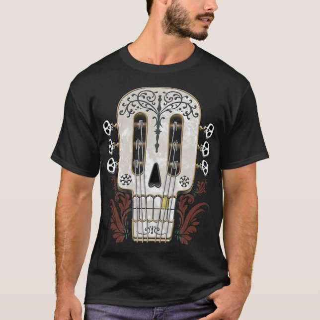 Camiseta Activa Halloween Coco Guitarra Cabeza (Anverso)