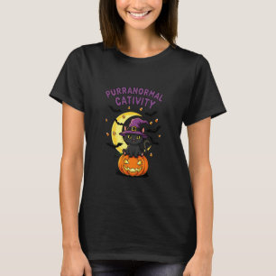 Camiseta Actividad paranormal divertida de Halloween gato n