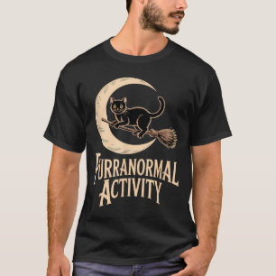 Camiseta Actividad Paranormal Gato Negro de Halloween Media