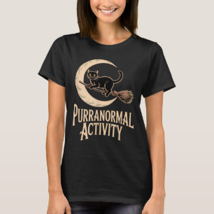 Camiseta Actividad Paranormal Gato Negro de Halloween Media