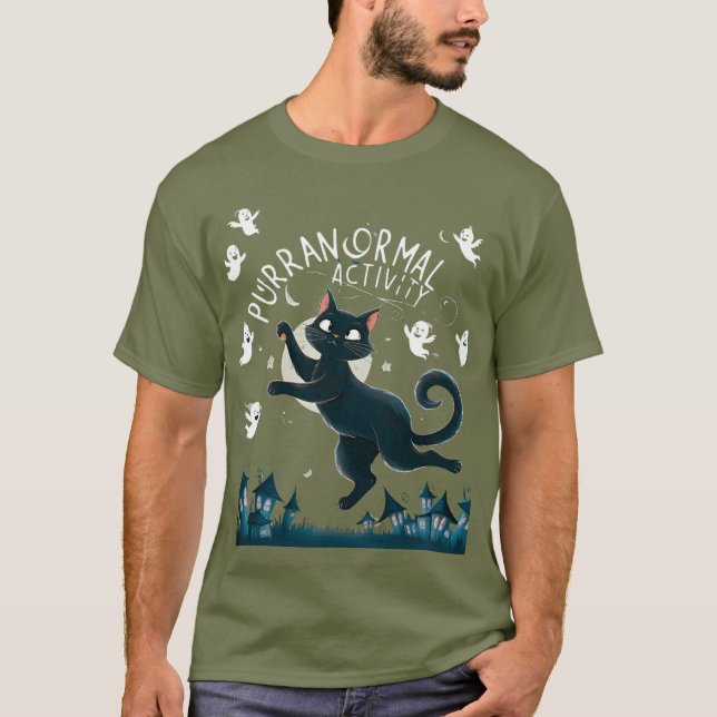 Camiseta Actividad Purranormal Cat T-Shirt - Gato fantasma  (Anverso)