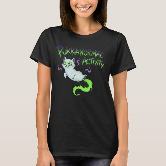 Camiseta Actividad Purranormal Gato Halloween (Anverso)