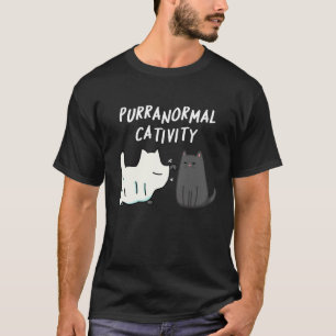 Camiseta Actividad Purranormal Halloween Gato Oscuro Pun BG