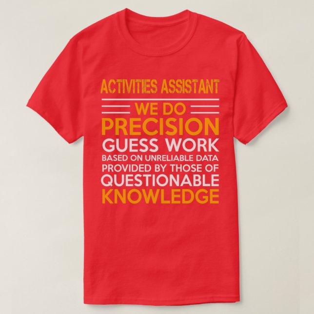 CAMISETA ACTIVIDADES ASISTENTES CONOCIMIENTOS CUESTIONABLES (Diseño del anverso)