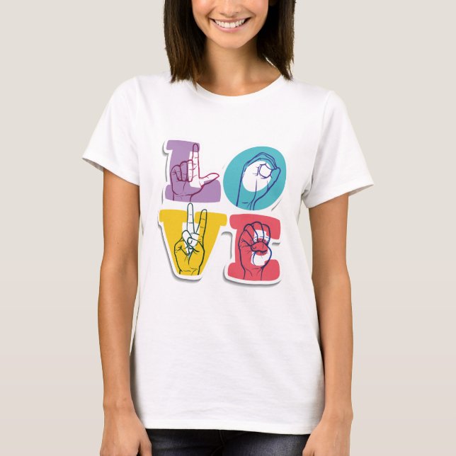 Camiseta Activismo Lenguaje de Rótulo - Amor (Anverso)
