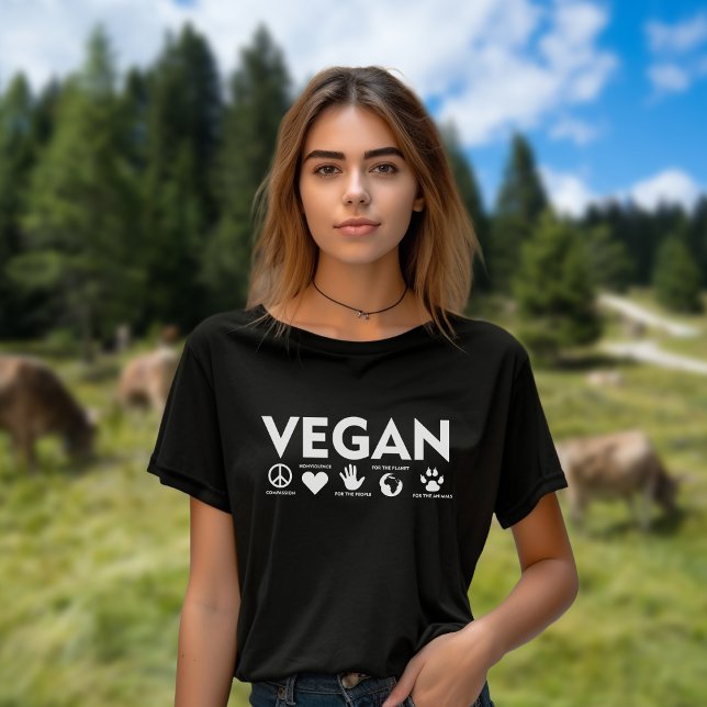 Camiseta Activismo vegano negro y blanco (Subido por el creador)