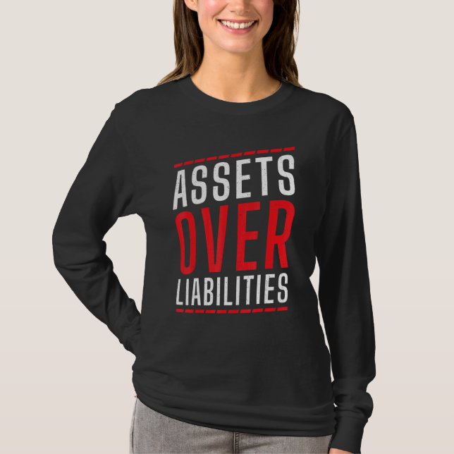 Camiseta Activos sobre Pasivos   Contador Contabilidad CP (Anverso)