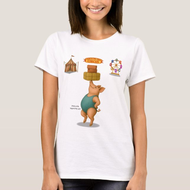Camiseta Acto de equilibrio de Petra la cerda (Anverso)