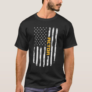 Camiseta Actor Orgulloso Positivo Carrer Vintage Bandera Am